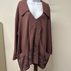 Vintage blue fish tunic and matching linen pants